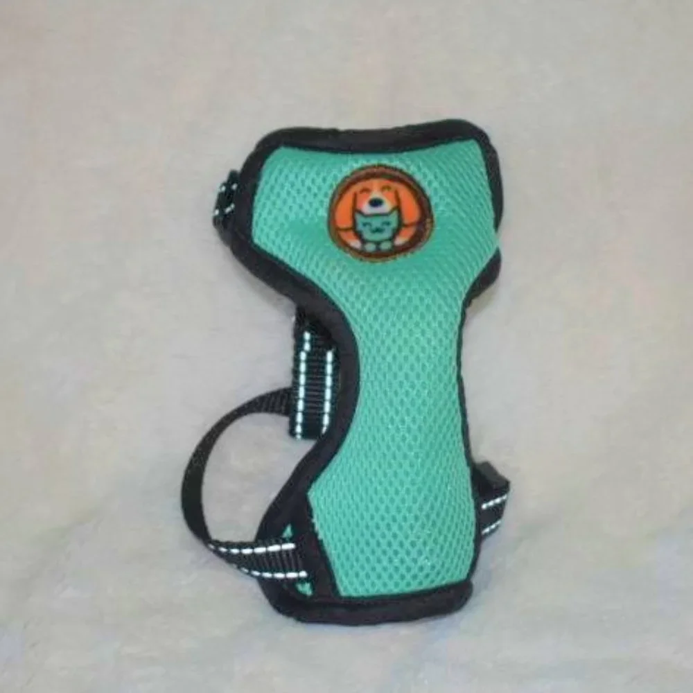 💜2 for $15 Mesh Breathable Cat Dog Harness Teal Comfortable Reflective Kitten